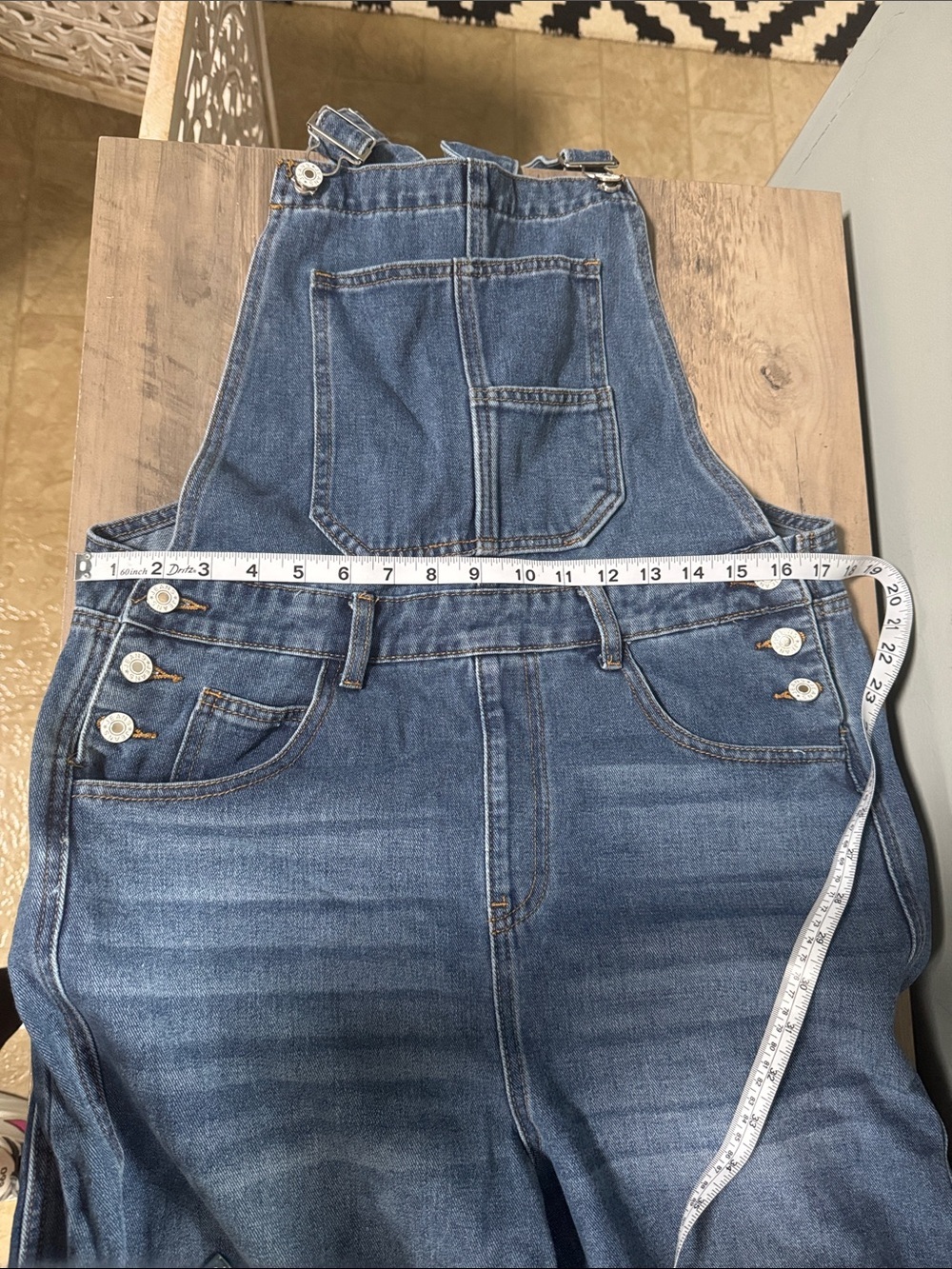 Source Unknown Blue Women's Denim Barrel Overalls - Picture 8 of 10